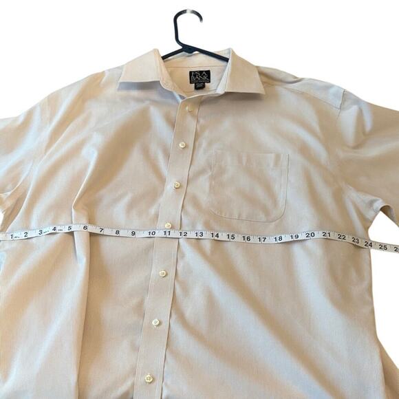 Joseph A. Bank Cream Long Sleeve Button-Up Shirt 17.5-34 - Picture 5 of 9